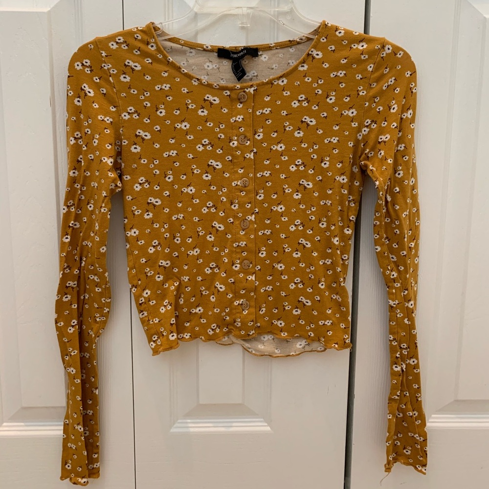 long sleeve floral top
